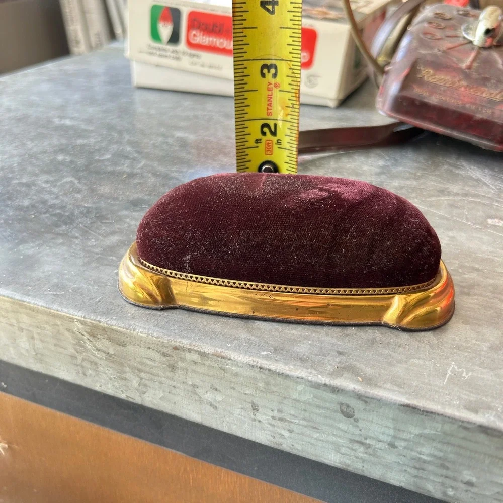 Vtg 1950s Alton Watch Box Case Zipper Velvet Purple Burgundy Noble USA Art Deco